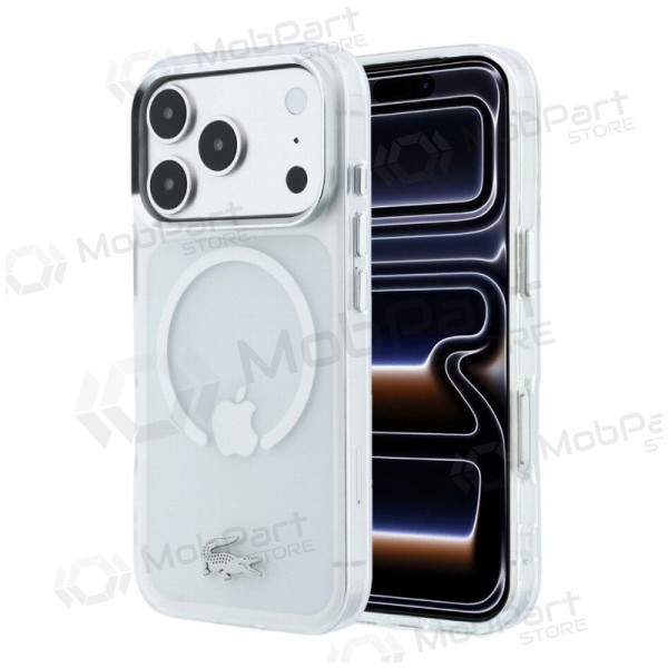 Apple iPhone 18 Pro Max Hülle - Lacoste IML Frosted Petit Pique Metal Logo MagSafe (transparent)