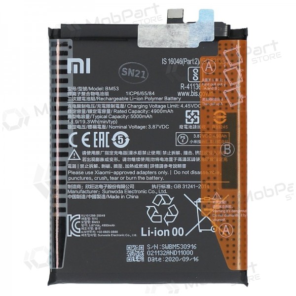 Xiaomi Mi 10T, Mi 10T Pro Batterie, akumuliatorius (BM53) (original) Xiaomi Mi 10T, Mi 10T Pro Batterie, akumuliatorius (BM53) (original)