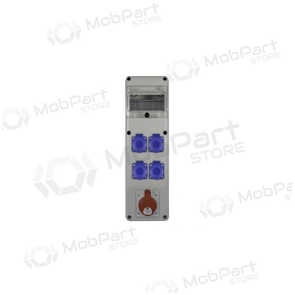 PawBol R-BOX B.SLIM-6S-28-S plastikinis skydelis su lizdais (4x16A/230V, 1x5P16A)