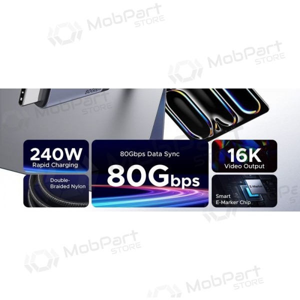 USB-C Kabel Ugreen L706 USB-C auf USB-C 1 m 240 W schwarz