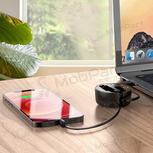 USB Kabel Borofone BU26 3in1 microUSB-Lightning-Type-C magnetinic 1.0m (Schwarz)
