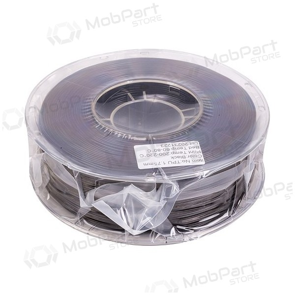 3D spausdinimo plastikas TPU, 1.75mm, 1kg, Schwarz