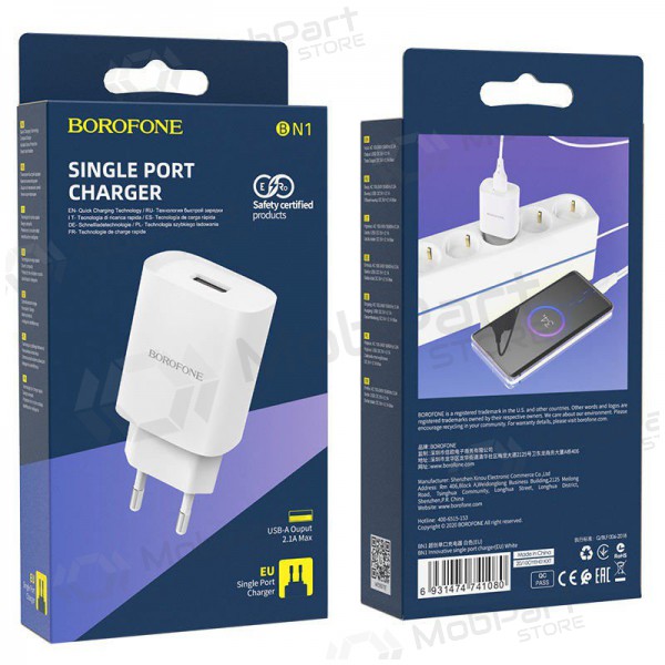 Ladegerät Borofone BN1 2.1A (Weiß)