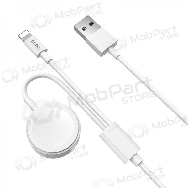 USB Kabel HOCO U69 lightning 1.0m (with iWatch wireless charger) (Weiß)