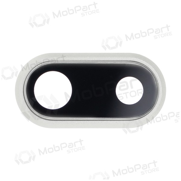 Apple iPhone 8 Plus Kameraglas (Silbrig) (mit Rahmen)