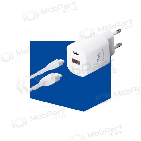 Ladegerät 3MK HyperCharger 20W 1xUSB-C + 1xUSB-A PD/QC