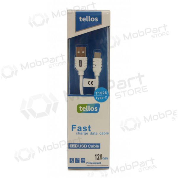 USB Kabel Tellos Type-C FastCharging (Weiß) 1.2m