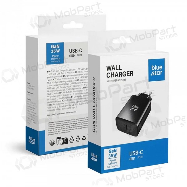 Telefonladegerät Blue Star 35 W USB-C schwarz