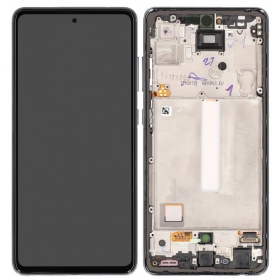 Samsung Galaxy A52 bildschirm (schwarz) (mit rahmen) (original)