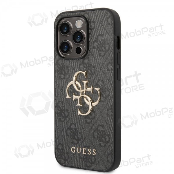 Apple iPhone 14 Pro hülle - Guess PU 4G Metal Logo (grau)