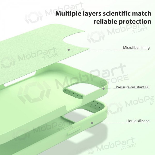 Apple iPhone 14 Plus Handyhülle „Nillkin Silicone“ (Hellgrün)