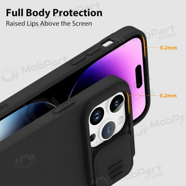 Apple iPhone 15 Pro Max Handyhülle „Nillkin Silicone“ (Schwarz)