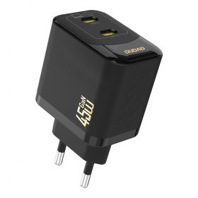 Telefonladegerät Dudao A28P 45 W GaN 2x USB-C schwarz