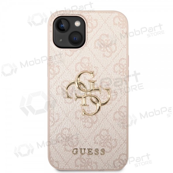 Apple iPhone 14 Hülle - Guess PU 4G Metal Logo (rosa)