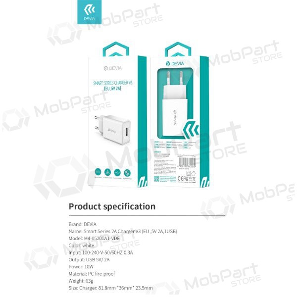 Ladegerät Devia Smart 2A (weiß)