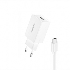 Telefon-Ladegerät Foneng K210 10 W USB-A USB-C weiß.