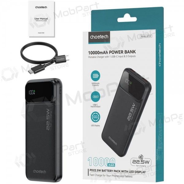externe Batterie Power Bank Choetech B728 22.5W 10000mAh Schwarz