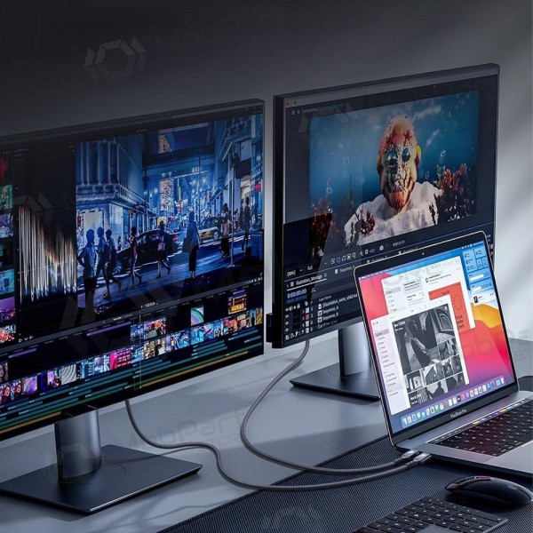 USB-C kabel Wozinsky WPS-UY42S USB-C zu USB-C 2 m Thunderbolt 4 240 W schwarz