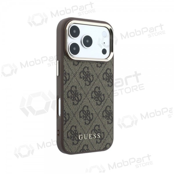 Apple iPhone 18 Pro Max hülle - Guess PU Leather 4G Gold Frame MagSafe (braun)