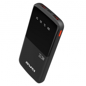 externe Batterie Power Bank Awei P10K 22.5W 10000mAh Schwarz