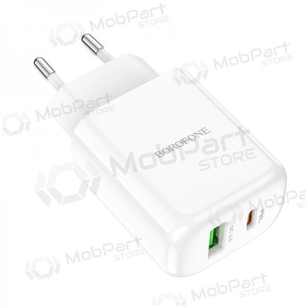 Ladegerät Borofone BN4 1xUSB, 1xType-C QC 3.0, PD 2.0 20W (Weiß)