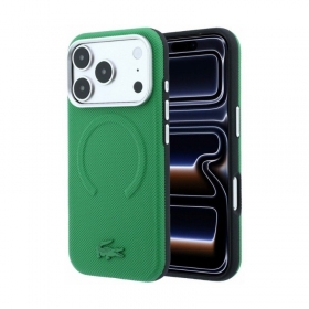 Apple iPhone 18 Pro Max hülle - Lacoste PVC Petit Pique Semi Wrap Embossed MagSafe (grün)