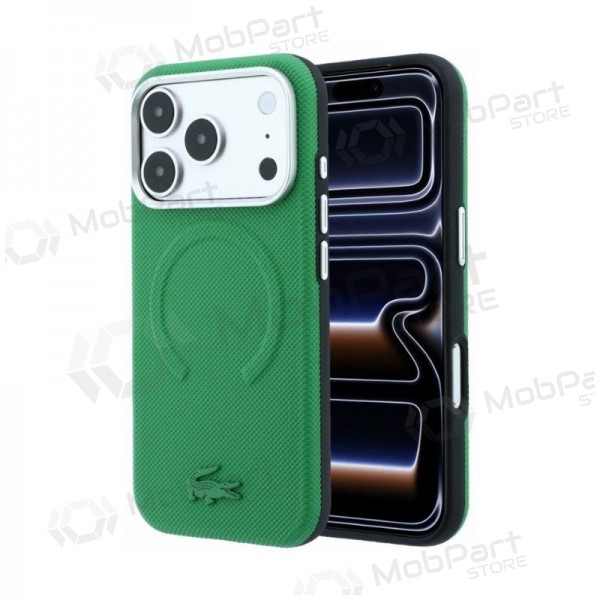 Apple iPhone 18 Pro Max hülle - Lacoste PVC Petit Pique Semi Wrap Embossed MagSafe (grün)