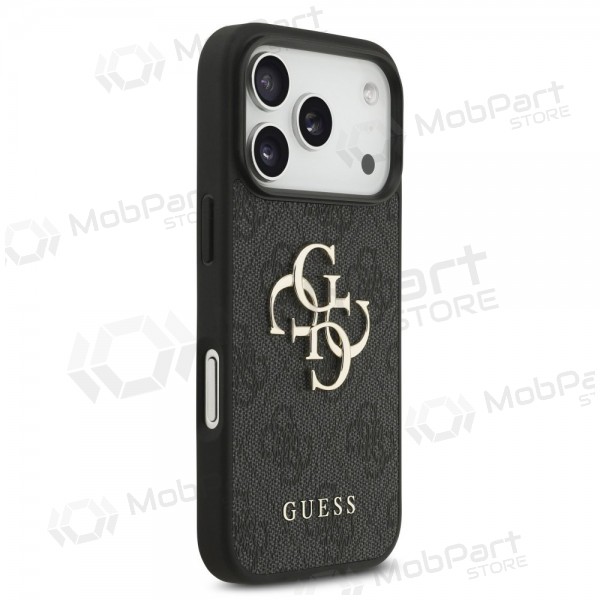 Apple iPhone 17 Pro Hülle - Guess PU 4G Metal Logo Strap (schwarz)