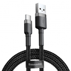 USB-C Kabel Baseus Cafule 2m 2A (Grau-Schwarz) CATKLF-CG1