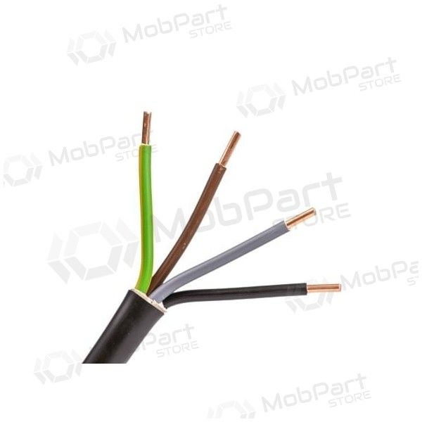 Stromkabel Lietkabelis CYKY 3x4 mm² kupfer PVC 450/750V massiv 100 m Rolle.