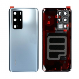 Huawei P40 Pro Rückseite Akkudeckel Silbrig (Silver Frost) (gebraucht grade A, original)