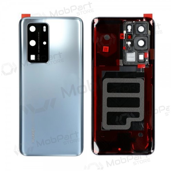 Huawei P40 Pro Rückseite Akkudeckel Silbrig (Silver Frost) (gebraucht grade A, original)