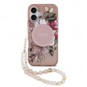 Apple iPhone 17 hülle -Guess IML Flowers Strap MagSafe-