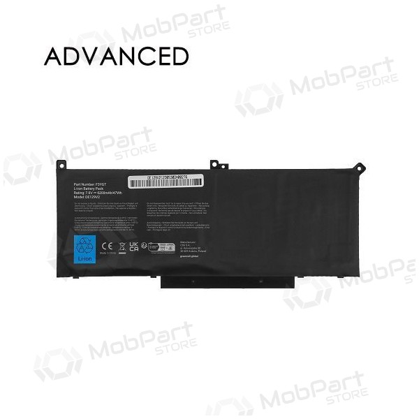 DELL F3YGT, 7200mAh Laptop-Batterie / Akku, Advanced DELL F3YGT, 7200mAh Laptop-Batterie / Akku, Advanced