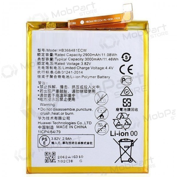 Huawei P9 / P9 Lite / P10 Lite / P20 Lite / P8 Lite 2017 / P smart / Honor 8 / Honor 5c / Honor 7 Lite / Y6 2018 / Y7 2018 Batterie, akumuliatorius (HB366481ECW) Huawei P9 / P9 Lite / P10 Lite / P20 Lite / P8 Lite 2017 / P smart / Honor 8 / Honor 5c / Honor 7 Lite / Y6 2018 / Y7 2018 Batterie, akumuliatorius (HB366481ECW)