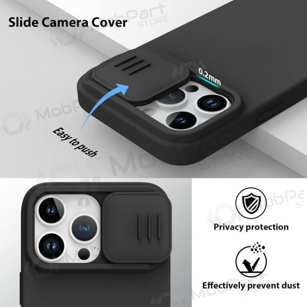 Apple iPhone 15 Pro Max Handyhülle „Nillkin Silicone“ (Schwarz)