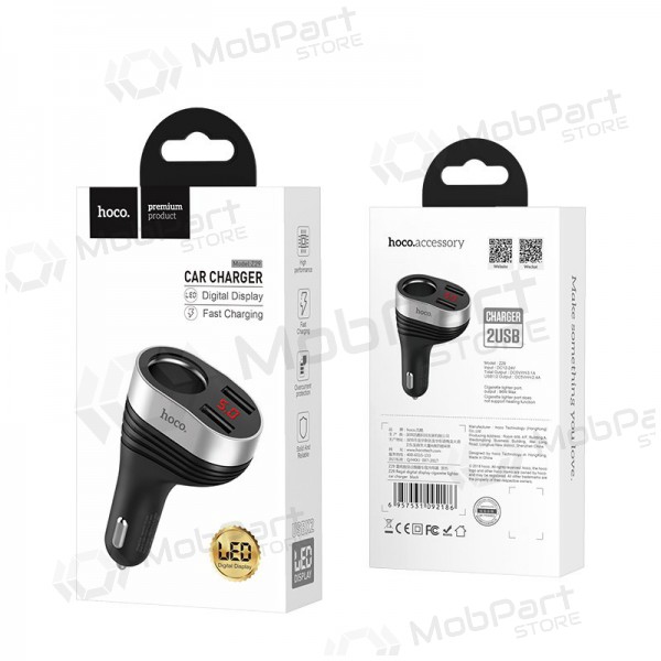 Ladegerät automobilinis Hoco Z29 x 2 USB (3.1A) (Schwarz)