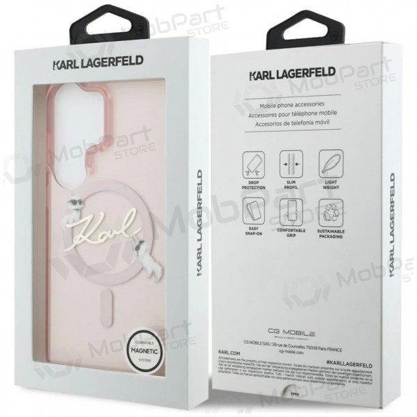 Samsung Galaxy S26 Ultra Hülle - Karl Lagerfeld IML Choupette Karl Script Logo Magnetic (rosa)