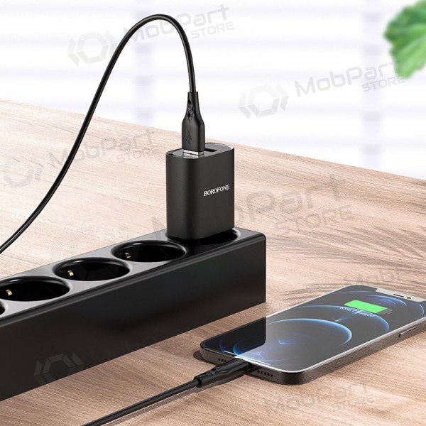 Ladegerät Borofone BN2 2xUSB 2.1A + Lightning (Schwarz)