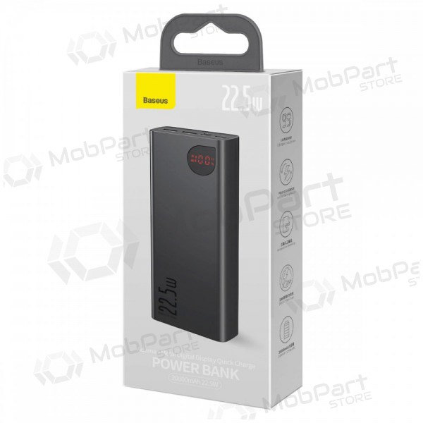 externe Batterie Power Bank Baseus Adaman 22.5W 20000mAh + Type-C 0.3m Schwarz PPAD070101