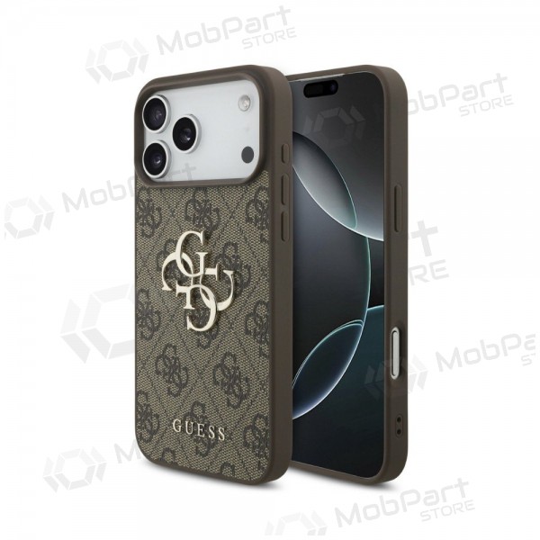 Apple iPhone 18 Pro hülle - Guess PU 4G Metal Logo (braun)