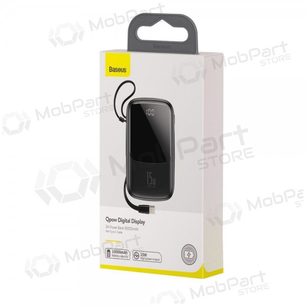 externe Batterie Power Bank Baseus Q Pow With Type-C Cable 10000mAh Schwarz PPQD-A01