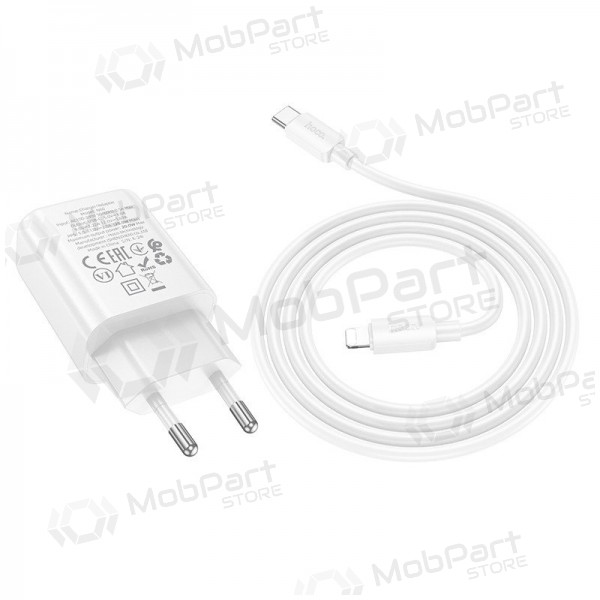 Ladegerät Hoco N60 20W GaN USB-C + USB-C to Lightning cable 1.0m Weiß