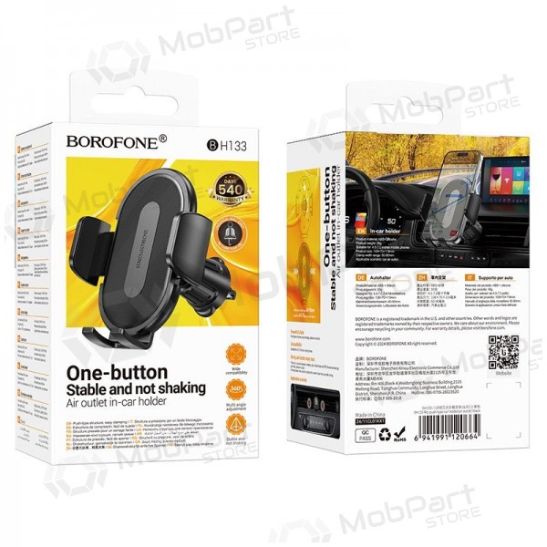 Kfz-telefonhalterung borofone bh133 für die lüftungsgitter 60–90 mm.