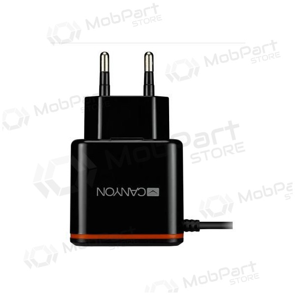 Ladegerät CANYON CNE-CHA042 + Type-C Kabel (1xUSB 5V 2.1A) (Schwarz)
