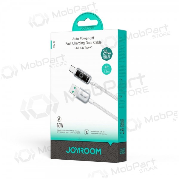 USB-C kabel joyroom S-A55 starflight USB-A auf USB-C 1.2 m 66 W weiß.