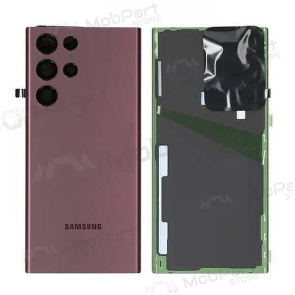 Samsung S908 Galaxy S22 Ultra Rückseite Akkudeckel (Burgundy) (gebraucht grade A, original)
