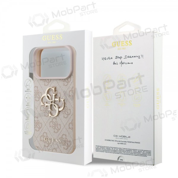 Apple iPhone 17 Pro hülle - Guess PU 4G Metal Logo (rosa)