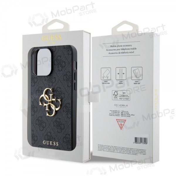 Apple iPhone 14 Pro Max hülle - Guess PU 4G Metal Logo (grau)
