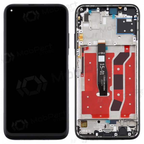 Huawei P40 Lite Display (Schwarz) (mit Rahmen) (gebraucht grade A, original)